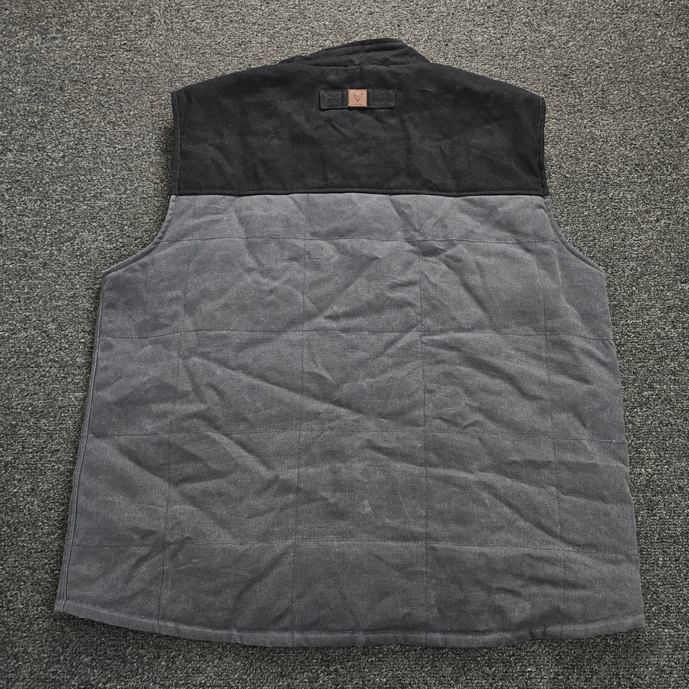 Venado Concealed Carry Vest Mens Large Canvas Quilted Work Grey Full Zip Snap - Picture 8 of 11